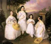 Brocky, Karoly The Daughters of Medgyasszay oil painting